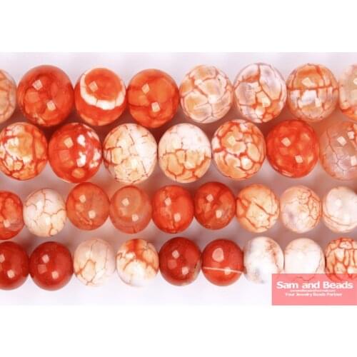 Natural Stone Red Fire Dragon Veins Agates Round Loose Beads 6 8 10 12MM Pick Size For Jewelry Making RFDV01
