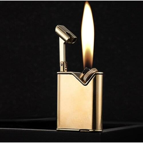 American Pure Copper Carved Series Grinding Wheel Kerosene Lighter High-end Creative Vintage Funny Smoking Lighter Windproof