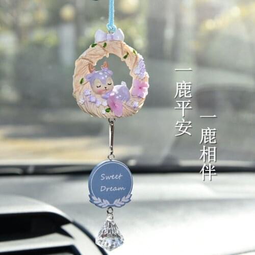 Car Rear View Mirror Car Pendant Hanging Car Styling Accessories Decoration Lovely Deer for Lady