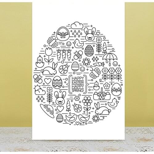 AZSG Animal Easter egg Clear Stamps/Seals For DIY Scrapbooking/Card Making/Album Decorative Silicone Stamp Crafts