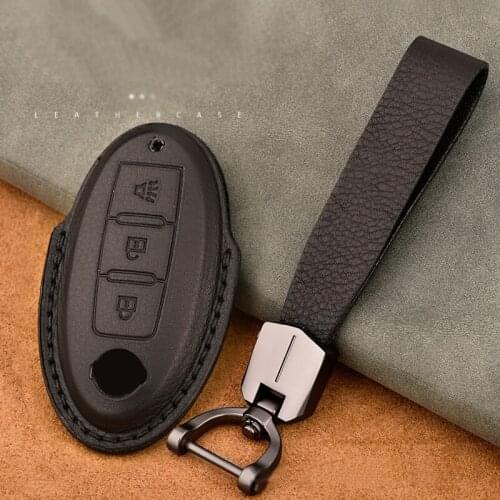 Genuine Leather Car Key Fob Case Cover Bag Protector Suitable For NISSAN ALTIMA QASHQAI X Trail T31 KICKS TIIDA MAXIMA MURANO