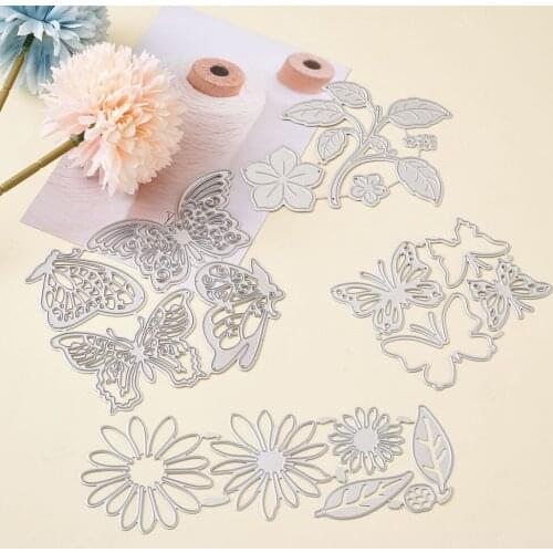 Flower Butterfly Frame Carbon Steel Cutting Dies Stencils for Painting DIY Scrapbooking Photo Album Paper Card Decor Embossing