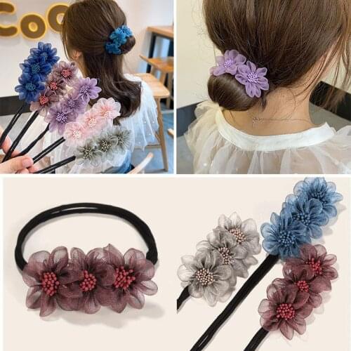 Flower Magic Bun Maker DIY Hairstyle Headband Hair Making Tools Lazy Donut Device Quick Messy Hair Bands Women Hair Accessories