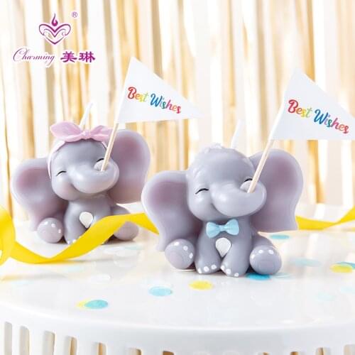 Childrens holiday party creative birthday candle small cute elephant animal elephant craft candle cake decoration decoration