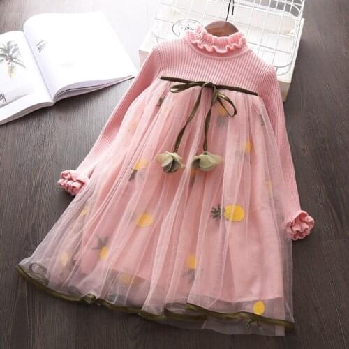 Girls Dress Autumn long Sleeve Knit Sweater Dresses Kids Girl Cute Clothes 3 4 5 6 7years Birthday Princess Beautiful Tutu Dress