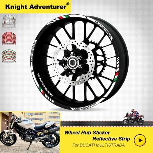 12 X Thick Edge Outer Rim Sticker Stripe Wheel Decals Motorcycle Accessories For DUCATI MULTISTRADA 1260 1200 1200 s