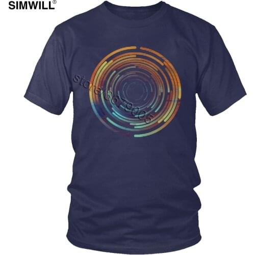 Vintage Abstract Circle T Shirt Novelty Urban Cotton Tee for Men Short Sleeved Round Neck Geometric Art T-shirt Oversized Tshirt