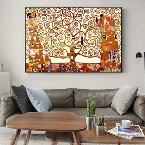 Gustav Klimt Tree Of Life Famous Canvas Paintings Reproductions Wall Art prints Home Decor Pictures For Living Room Cuadros