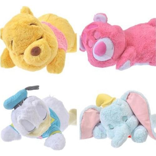 Disney Stitch Stuffed Plush Sleeping Position Dumbo Pooh Bear Disney Marie Cat Soft Nap Pillow Plush Doll Gift Toys For Children