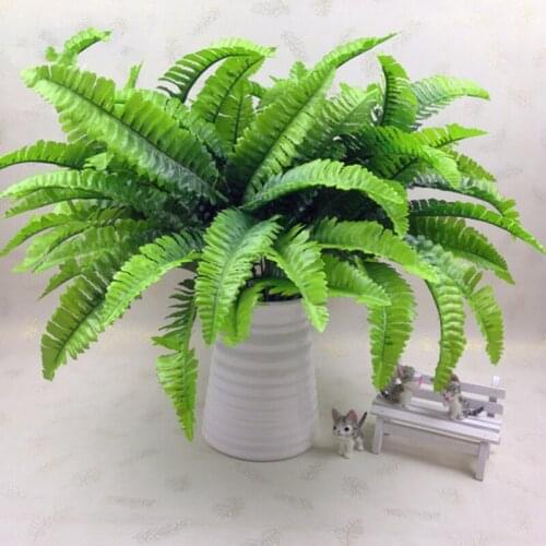 7 Forks Simulation Fern Grass Green Plant Artificial Persian Leaves Flowers Wall Hanging Plants Home Decoration Accessories