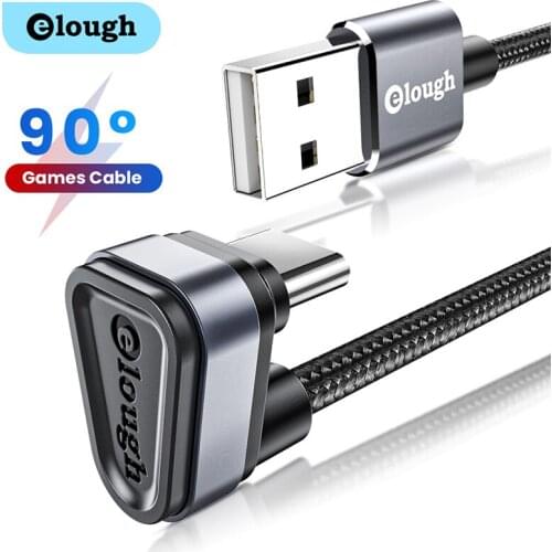 Elough USB Type C Cable for Xiaomi Redmi mi Samsung Poco Realme 2.4A Fast Mobile Phone Charging Wire Cord USB Type-C Data Cables