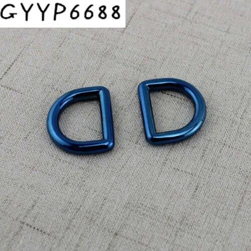 2pcs 60pcs 19mm IP Blue Tone d ring match with buckle Cast Solid Custom manufactured Welded Buckles Bright Blue