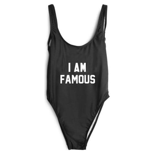 Summer style I AM FAMOUS bodysuit female swimwear jumpsuit bathing suits plunge one piece beachwear swimwear one piece suit