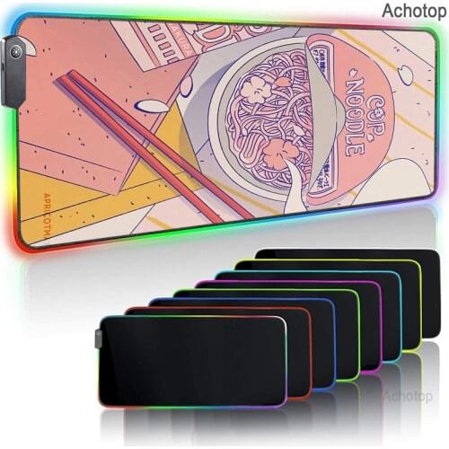 ZSUXTC 900x400x2MM Space Moon Mouse Pad Large RGB Game Pad Rubber Computer Non-slip Desktop LED Backlight XXL CSGO Keyboard Mat