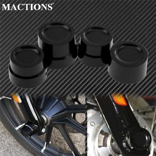 Motorcycle Black Axle Nut Cover Cap Bolt Front Rear Axle Nut Cap Aluminum For Harley Dyna Softail Touring Sportster Breakout