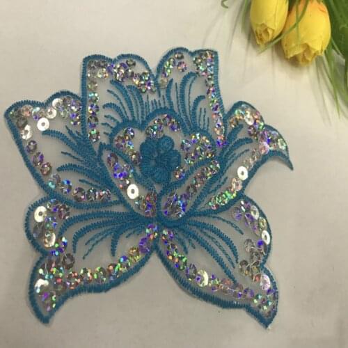 Wholesale 20pcs/lot 13.5*9cm Embroidered sewing Iron-On Patch For stage Costumes Clothes Sewing Fabric Applique Supplies YK08