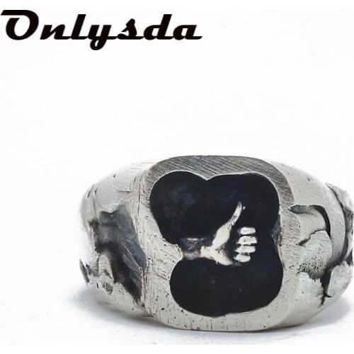 Freeshipping Boyfriend gift Stainless steel Finger Valentines day Retro Engagement Anillos Rock Wedding jewelry Wholesale Anel