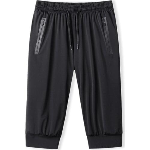 9XL Summer Men Sweatpants Zipper Pocket Quickly Dry Breathable Sport Pant Jogger Casual Running Fitness Atheltic Pant Sportswear