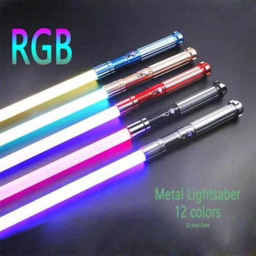 109cm RGB 12 color lightsaber laser sword heavy duel knife luminous power weapon metal handle led youth toy Luminous toy