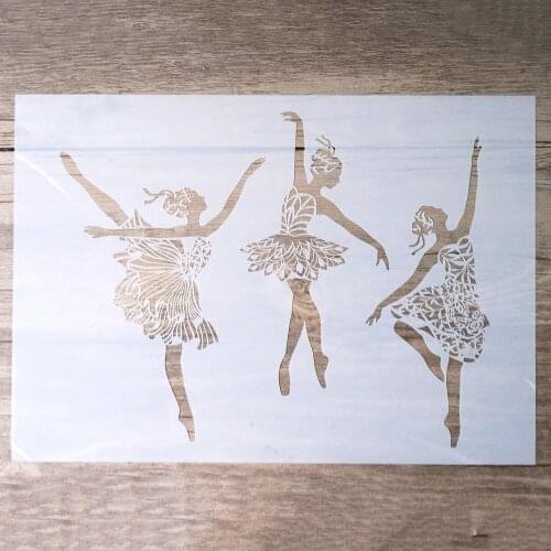 A4 A3 A2 DIY Craft Layering Ballerina Stencil For Walls Painting Scrapbooking Stamping Album Decorative Embossing Paper Card