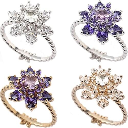 Twins Shell Rings With Crystals