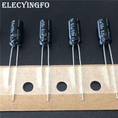 10pcs 0.1uF 50V NICHICON VZ Series 5x11mm 50V0.1uF Wide Temperature Range Aluminum Electrolytic Capacitor