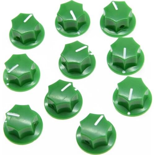 10x Green Small Size MXR Style Skirted AMP Knob Effects Pedal Knobs Brass Insert
