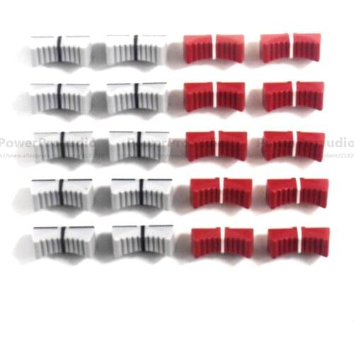 20pcs/lot light gray and red Slide Fader Knob Cap For YAMAHA MG166CX-USB MG206C hole 4MM
