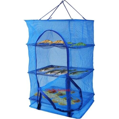 2021 Fish Mesh Hanging Drying Net Food Dehydrator Durable Folding 4 Layers Fish Vegetable Dishes Dryer Net Drying Rack