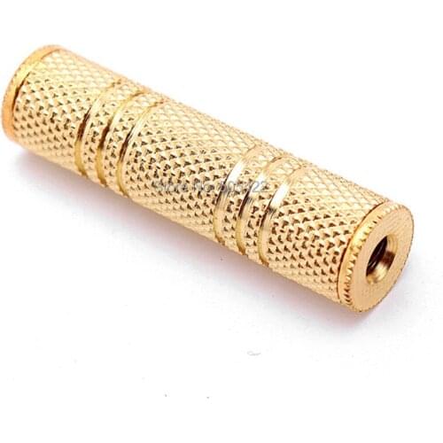 3.5mm Female to 3.5 mm Female F/F Audio Adapter Coupler Metal Gold Plated 500pcs/lot