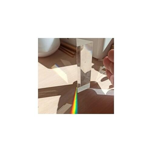 30*30*60MM Magical Triangular Prism Rainbow Photography Seven-color Sunlight Student Optical Science Light Experiment