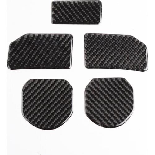 5Pcs Real Carbon Fiber Car Interior Water Cup Holder Pad Stickers For Jeep Wrangler JL 2018+ Auto Car Accessory