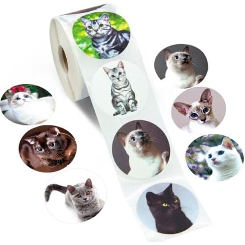 500pcs Kawaii Animals Cats Rewards Stickers 1inch Labels for School Teacher Encourage Kids Toys Gift Decor Personality Sticker