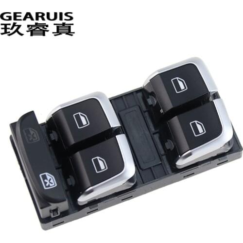 Car Styling Interior Door Window Glass Switch Buttons Decoration Frame Covers Stickers Trim Sequins For Audi A3 8V Accessories