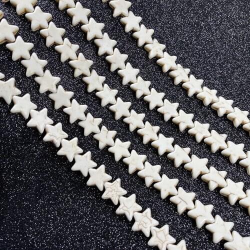 15 20mm White Turquoises Beads Star Shape Natural Stone Loose Beads For Jewelry Making DIY Bracelet Necklace Accessories