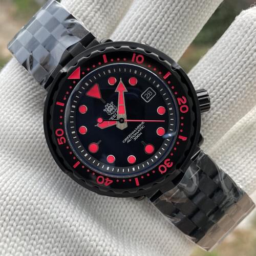 Steeidive SD1975XP PVD Black Tuna Dive Watch NH35 Automatic Watch Man Mechanical Watch Ceramic Bezel 300M Dive Watch Mens Watch