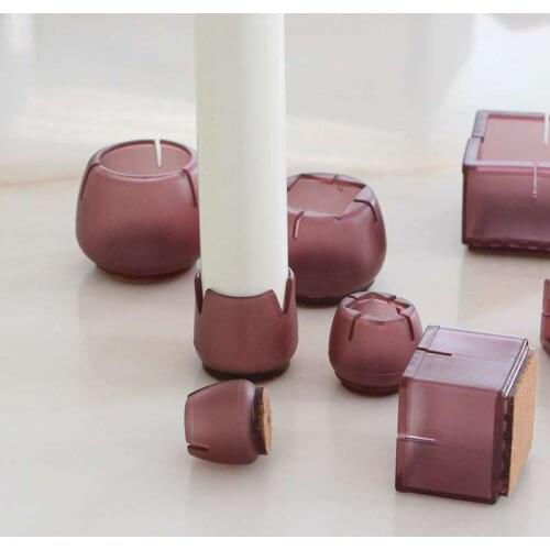 8pcs Square Silicone Chair Leg Covers Socks Non-slip Table leg Feet Pads Base Floor Protectors pipe hole plug Furniture Parts