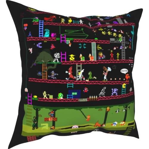 50 Video Game Pillowcase Soft Polyester Cushion Cover Gift Classics Arcade Game Throw Pillow Case Cover Car Zipper 45*45cm