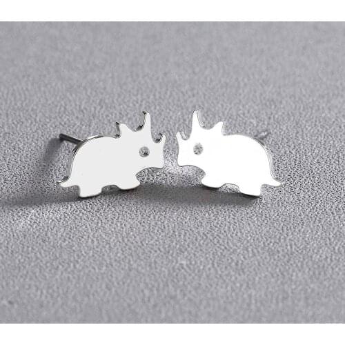 Chandler Stainless Steel Baby Dinosaur Earring High Quality Cute Animal Ancient Small Tiny Stud Earring For Teens Accessory