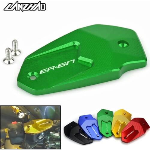 ER-6N Motorcycle Front Reservoir Tank Cover Oil Cup Cap CNC Aluminum Accessories for Kawasaki ER6N 2009 - 2012 2013 2014 2015