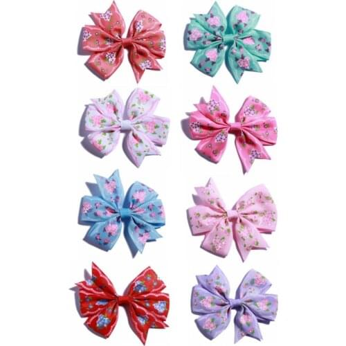 10PCS 3.2 inch High Quality Grosgrain Ribbon Hair Bow Tie WITH/WITHOUT Clip Kids Hairpin Headwear Bowknot Accessories