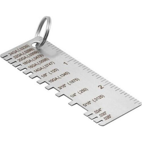 Metal Sheet Thickness Gauge Welding Inspection Tools Portable Stainless Steel Ruler Wire Gauge Mini Measuring Tools