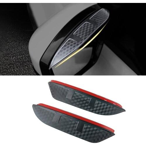 For Toyota Alphard 2009-2021 Auto Car Side Rear View Mirror Rain Visor Carbon Fiber Texture Eyebrow Sunshade Guard Cover Shield