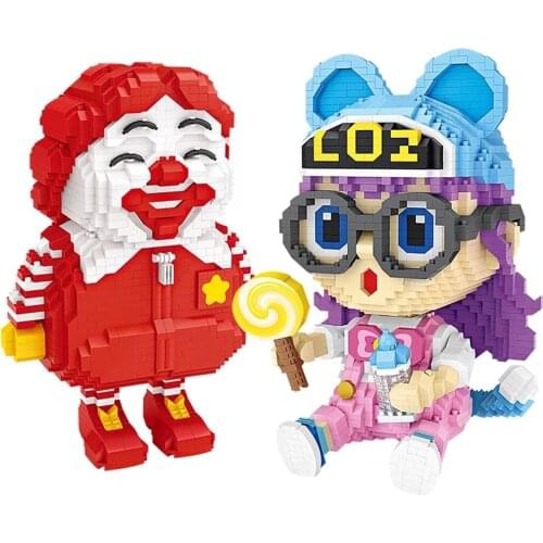 LOZ Diamond Blocks Glasses Girl Cartoon Dr. Slumped Model Kids Lovely Gift Action Figures Micro Building Block Children Toy 9043