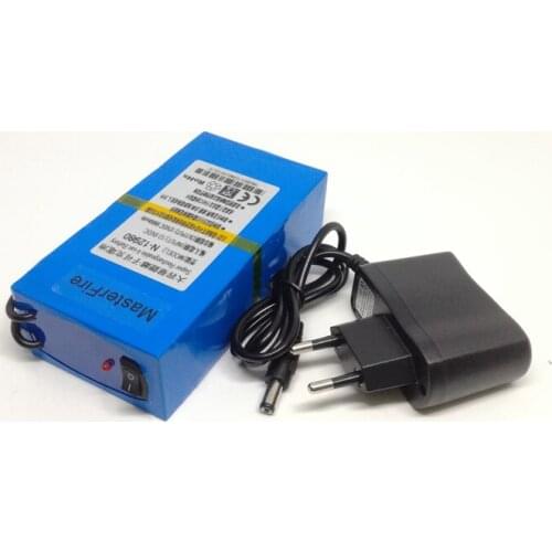 MasterFire 10set/lot New Portable Li-Ion battery 12V rechargeable 9800mah battery 12V lithium-ion batteries pack for CCTV Camera