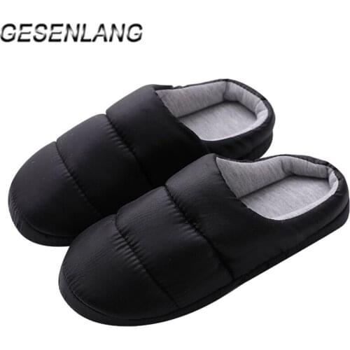 Men/Women Waterproof Walking Shoes Winter Warm Indoor Cotton Slippers Non-Skid Wearable Rubber Slip On Daily Wear Barefoot Shoes