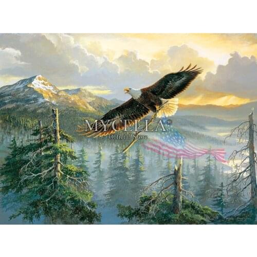 Eagle 5D Diy Diamond Painting Cross Stitch Diamond Embroidery Patriotic Crafts Mosaic Wall Stickers Home Decor Christmas Gifts