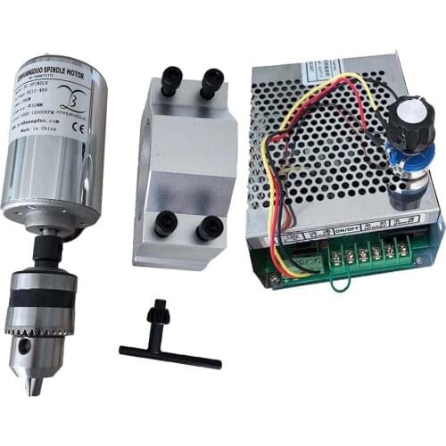 Air Cooled CNC spindle Motor Drill Spindle Heads Kit Chuck 200W 300W 400W 500W Spindle Motor + Power Supply + 52mm Clamp
