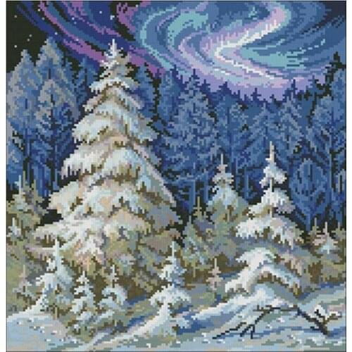 Winter cedar patterns counted 11CT 14CT 18CT DIY Cross Stitch Sets Chinese Cross-stitch Kits Embroidery Needlework