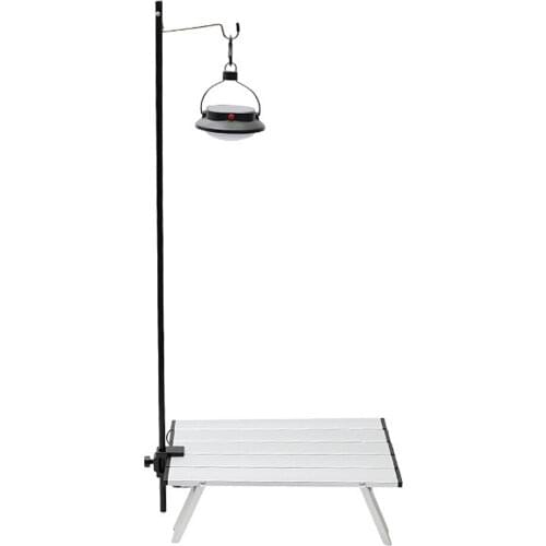 90CM Picnic Table Fixed Small Light Pole Tri-fold Outdoor Camping Convenient Aluminum Alloy Lamp-post Table Hanging Light Fixing
